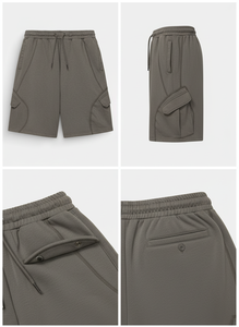 กางเกงขาสั้นเบอร์มิวด้าผู้ชายแบบลำลองเอวกลาง พิมพ์ลายด้วยความร้อน น้ำหนัก 160 กรัม มีหลายกระเป๋า เป็นมิตรกับสิ่งแวดล้อม กันยับ ติดกระดุม - Product Image 6