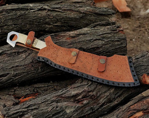 Custom Handmade J2 Steel Chef Cleaver <b>Knife</b> 10.5 Blade" Full Tang Fixed Blade Ambidextrous <b>Kitchen</b> Chopper Stag Horn Handle - Product Image 6