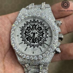 Charm_Jewels Luxury Stainless Steel Crystal Watch 42mm Round Analog Quartz <b>Chronograph</b> Unisex Fashion Timepiece - Product Image 1