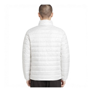 Veste matelassée légère pour homme, blanche, d'hiver, coupe-vent, alternative au duvet, col montant, chaude, décontractée, entièrement zippée - Product Image 2