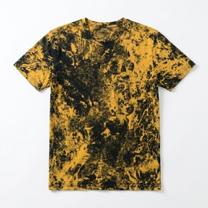 T-shirt streetwear premium délavé à l'acide avec effet marbré jaune vintage - Product Image 5