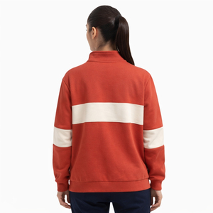 เสื้อคลุมกันลมสำหรับผู้หญิง สีแดงล้วน มีฮู้ด แขนยาว ทรงหลวม ผ้าถัก 100% คอตตอน สำหรับฤดูหนาว - Product Image 2