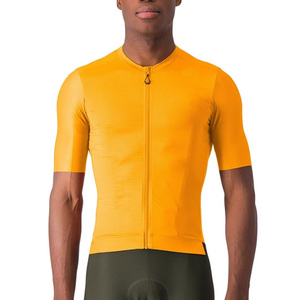 Jersey de Ciclismo de Manga Corta Amarillo con Logotipo Personalizado OEM, Cierre Completo, para Hombre, Deportivo, para Carreras, Aislante, de Secado Rápido, para Maratón - Product Image 1