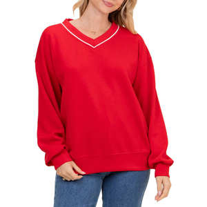 Sweat-shirt en polaire à col en V pour femmes, coupe-vent, écologique, sweat-shirt pour femmes, vente chaude, sweat-shirt pour femmes de haute qualité - Product Image 1