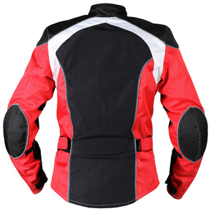 Veste de moto personnalisée pour femmes, rouge et noire, manches longues, imprimée, coupe-vent, toutes saisons, vêtements de moto avec patch brodé personnalisé - Product Image 4