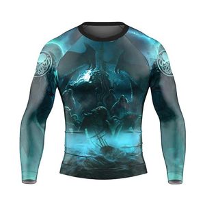 Factory Direct Sell <b>Men's</b> <b>Compression</b> Rash Guard BJJ <b>Shirt</b> Long Sleeve Breathable Eco-Friendly Custom Logo Digital Print UPF50+ - Product Image 2