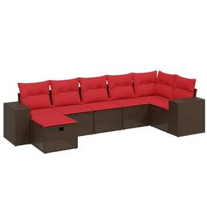 Ensemble de canapés de patio en polyrotin marron 7 pièces avec coussins, mobilier d'extérieur élégant - Product Image 2