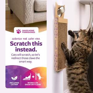 Rascador para Gatos SmartyKat Scratch Luxury, de Cartón Corrugado Resistente y Seguro, con Diseño a Rayas, Tecnología de Infusión de Catnip, Color Marrón, Individual - Product Image 2