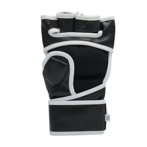 Guantes de MMA Blancos de Medio Dedo, Cierre de Velcro de Cuero PU, Unisex, para Entrenamiento de Artes Marciales - Product Image 6