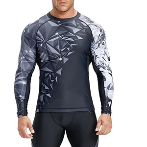 Best Quality <b>Men's</b> Breathable Long Sleeve Winter Rash Guard Heat-Transfer Printing Spandex/Polyester Material Customizable Logo - Product Image 2