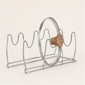 High Quality Heavy Duty Metal Kitchen Cookware Organizer <b>Pot</b> and Pan Rack with Lid <b>Holder</b> Stand for Space-Saving Cabinet Storage - Product Image 1