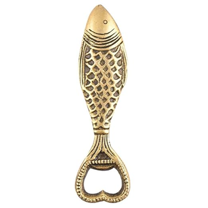 Ouvre-bouteille artisanal en laiton avec roue décorative et motif floral pour bar à domicile, cuisine et collection de cadeaux - Product Image 1