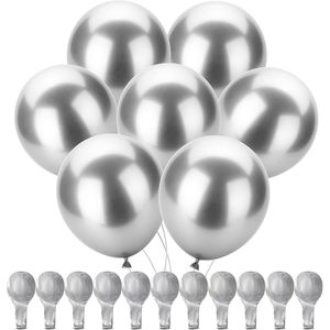Palloncini Metallizzati Argento da 12 Pollici, Confezione da 54 per Feste di Compleanno - Product Image 1