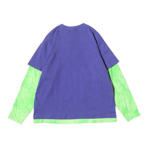 WHOLESALE UNISEX DOUBLE LAYER LONG SLEEVE OVERSIZED PULLOVER HOODIES TIE DYE EMBROIDERED WINTER - Product Image 2