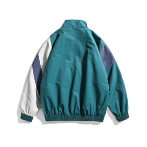 Men's Outdoor Windbreaker Jacket with Canvas Fabric <b>Stand</b> Collar Front Logo Waterproof & Lightweight Design - Product Image 3