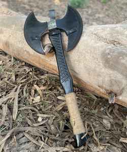 Hacha Vikinga Personalizada de Grado Industrial, Hacha Vikinga con Barba Hecha a Mano, Hacha Vikinga de Doble Hoja con Funda - Product Image 2
