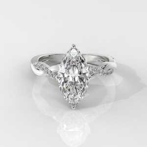 Anillo Moderno de Plata de Ley 925 con Moissanita de 3CT Corte Marquesa y Banda de Cuerda, Regalo Original para Cumpleaños y Fiestas para Novias - Product Image 1
