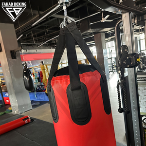 Nouveau sac de frappe noir et rouge avec design personnalisé portable, sacs de frappe lourds en cuir véritable et PU avec remplissage de sable - Product Image 3