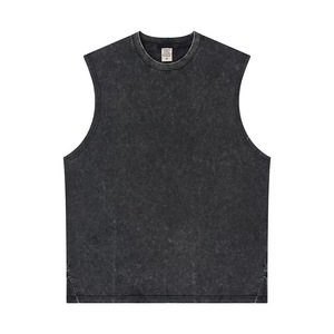 Men's <b>White</b> Sleeveless O-Neck <b>Tank</b> <b>Top</b> 100% Cotton Casual Knitted Solid Color Plain Dyed Style - Product Image 3