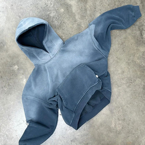 Nouveau sweat à capuche vintage surdimensionné pour homme, couleur unie, en molleton de coton, décontracté, hiver, avec poches, imprimé personnalisé, personnalisable numériquement - Product Image 3