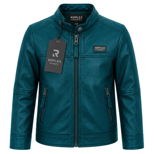 Stylish kids leather <b>jacket</b> built for everyday comfort warm protection flexible fit and long lasting performance in every season - Product Image 1