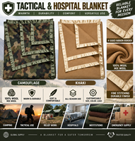 Couverture polaire personnalisable camouflage tactique/hospitalier, toutes saisons, unisexe, homologuée ISO, durable et chaude