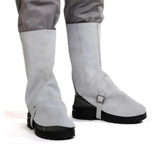 Cowhide Split Leather Welding Shoe Cover Anti-Cut PU Leather Foot Protection for Mechanics and Construction Workers - Product Image 1
