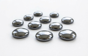 Hématite naturelle de qualité supérieure, forme ronde, cabochon à dos plat, pierre précieuse en vrac pour la fabrication de bijoux - Product Image 4