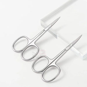 Ensemble de ciseaux droits et courbes en acier inoxydable pour sourcils, cheveux, nez, cils et ongles - Product Image 2