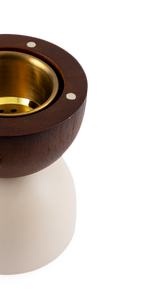 Brûleur d'encens en bois bicolore moderne en gros, encensoir de luxe en bois de manguier avec couvercle en maille et pinces dorées pour la décoration intérieure - Product Image 5