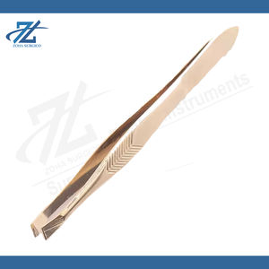 Pince à épiler professionnelle en acier inoxydable à pointe inclinée, durable, avec logo personnalisé, pour l'épilation et le maquillage – Offre spéciale - Product Image 5