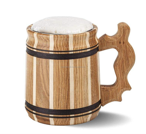Chope à bière en bois rustique avec grain naturel, respectueuse de l'environnement, style classique, cadeau d'affaires par Tayyab Handicraft - Product Image 1