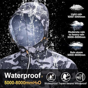 <b>Men</b>’s Packable Camouflage Windbreaker – Ultra-Lightweight Weather-Resistant Shell with Integrated Travel <b>Pouch</b> Softshell Jacket - Product Image 3