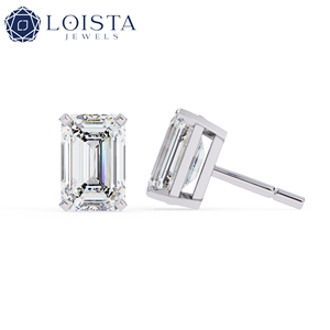 Luxury IGI Certified Classic Style Wedding <b>Emeralds</b> Diamonds Custom <b>Stud</b> Earrings Lab Grown Diamond <b>Stud</b> Earrings Unisex - Product Image 1