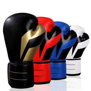 นวมชกมวย นวม MMA สำหรับผู้ใหญ่ หนัง PU แบบเต็มนิ้ว ปิดด้วยสายรัด กันน้ำ ระบายความชื้น อุปกรณ์ฝึกซ้อม สีดำ แดง น้ำเงิน - Product Image 1