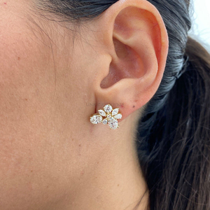 Magnifiques boucles d'oreilles en diamants de laboratoire IGI, bijoux en or 10k, 14k, 18k pour occasions spéciales, or jaune, rose, blanc massif, diamants certifiés. - Product Image 5
