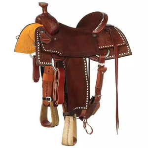 Silla de Montar Western de Cuero Marrón de Primera Calidad con Costuras Reforzadas, Equipo Ecuestre Duradero para Montar a Caballo, Mejor Precio, Exportación a EE. UU. - Product Image 2