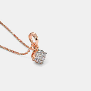 Collar con Colgante de Diamante Cultivado en Laboratorio, Corte Brillante Redondo, Oro Rosa - Product Image 5