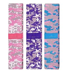 <b>Exercise</b> Resistance <b>Bands</b> Set 3 Pack Light Medium Heavy Camo Pink Purple Blue Latex Durable Workout Fitness Equipment All Ages - Product Image 1