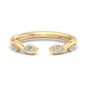 luxury rose gold marquise cut diamond open cuff ring wave <b>wrap</b> adjustable band minimalist stackable fashion jewelry for women - Product Image 5