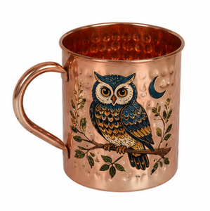 Handcrafted Hammered Copper Mug with Octopus Design Pure Copper Drinking Mug Moscow Mule Mug Marine Art Copper Cup - Product Image 6