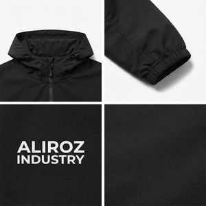 Customized logo printed windbreaker Solid color rain <b>jacket</b> <b>men</b> Latest style anorak <b>jacket</b> Plain design <b>men's</b> <b>jacket</b> - Product Image 5