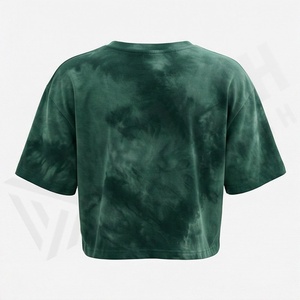 T-shirt court en coton personnalisé pour femme, couleur unie, coupe oversize, avec motifs imprimés, style streetwear, idéal pour le fitness, la gym et les activités sportives - Product Image 2