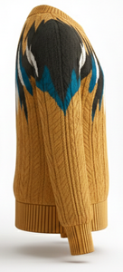 Pull en tricot torsadé anti-rides pour homme avec motif éclair, en mélange de laine premium, idéal pour l'hiver - Product Image 4