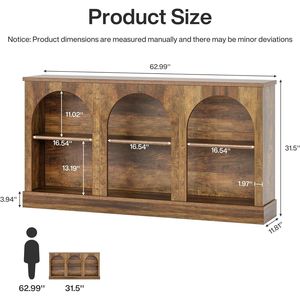 Consolle portaoggetti a 3 livelli in stile rustico per ingresso - Product Image 5