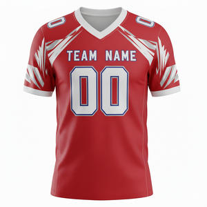 เสื้อฝึกซ้อมอเมริกันฟุตบอลแบบกำหนดเองสำหรับผู้ใหญ่ แขนสั้น ระบายอากาศได้ดี มีไซส์พลัส คอวี ผลิตจากโพลีเอสเตอร์ 100% - Product Image 5