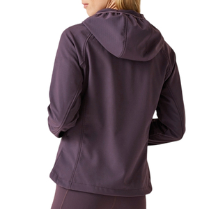 Chaqueta Cortavientos Morada de Invierno para Mujer, con Capucha, Manga Larga, Cierre de Cremallera, Color Sólido, Largo Regular, Prenda Exterior de Poliéster - Product Image 2