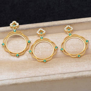 Mabei Jewelry - Accesorios para Manualidades, Plata de Ley S925, Estilo Retro de Palacio, Soporte para Pendientes, 16.5-16.7mm, Juego 6119 - Product Image 1