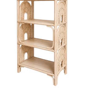 Artisan Crafted Rattan Shelving Unique <b>Tall</b> Arch Panel Design <b>Storage</b> Rack Lightweight Eco Friendly Household Organization <b>Unit</b> - Product Image 3