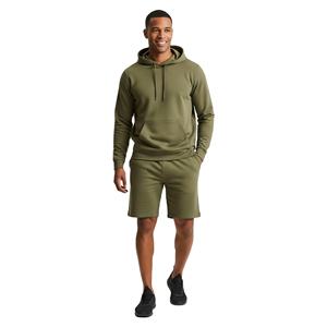 Ensemble de survêtement deux pièces personnalisé pour homme – Sweat à capuche d'été et short de jogging en maille 100 % coton – Style décontracté et respirant - Product Image 5